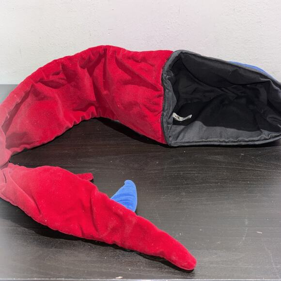 Vintage Bart Simpson Plush Spiked Dragon Tail Hat Red Blue Cosplay Costume Cap - Picture 7 of 12